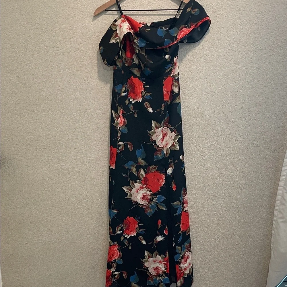 Lulu's Floral Off-Shoulder Maxi Dress Size Small - Picture 3 of 8